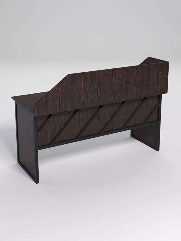 Стол рабочий офисный С-05 с экраном СТРОНГ в стиле ЛОФТ декор №2, Дуб Венге