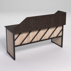 Стол рабочий офисный С-05 с экраном СТРОНГ в стиле ЛОФТ декор №2, Дуб Венге и Дуб Сонома