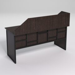 Стол рабочий офисный С-05 с экраном СТРОНГ в стиле ЛОФТ декор №3, Дуб Венге