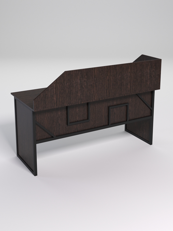 Стол рабочий офисный С-05 с экраном СТРОНГ в стиле ЛОФТ декор №4, Дуб Венге