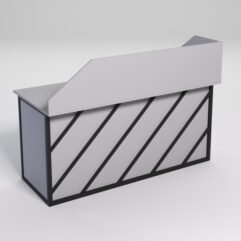 Стол рабочий офисный С-05А с экраном СТРОНГ в стиле ЛОФТ декор №2, Серый