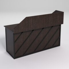 Стол рабочий офисный С-05А с экраном СТРОНГ в стиле ЛОФТ декор №2, Дуб Венге