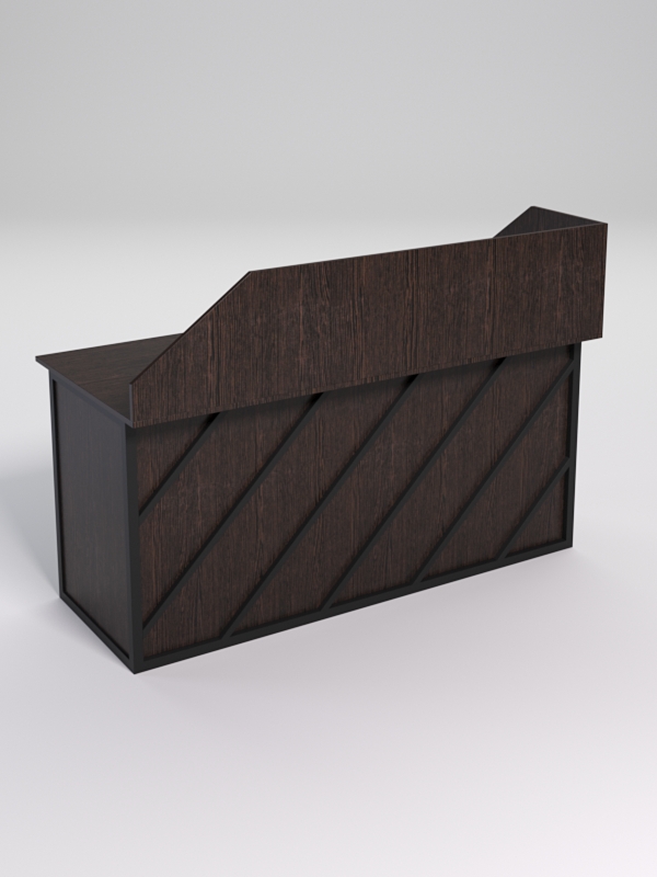 Стол рабочий офисный С-05А с экраном СТРОНГ в стиле ЛОФТ декор №2, Дуб Венге