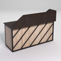 Стол рабочий офисный С-05А с экраном СТРОНГ в стиле ЛОФТ декор №2, Дуб Венге и Дуб Сонома