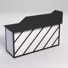 Стол рабочий офисный С-05А с экраном СТРОНГ в стиле ЛОФТ декор №2, Черный и Белый