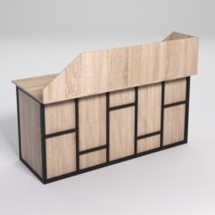 Стол рабочий офисный С-05А с экраном СТРОНГ в стиле ЛОФТ декор №3, Дуб Сонома