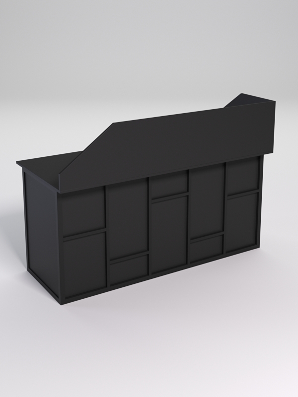 Стол рабочий офисный С-05А с экраном СТРОНГ в стиле ЛОФТ декор №3, Черный