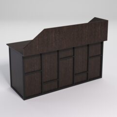 Стол рабочий офисный С-05А с экраном СТРОНГ в стиле ЛОФТ декор №3, Дуб Венге