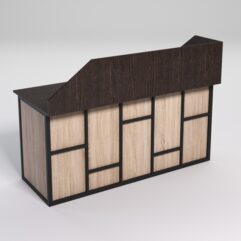 Стол рабочий офисный С-05А с экраном СТРОНГ в стиле ЛОФТ декор №3, Дуб Венге и Дуб Сонома