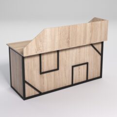 Стол рабочий офисный С-05А с экраном СТРОНГ в стиле ЛОФТ декор №4, Дуб Сонома