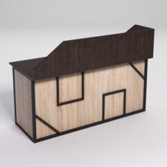 Стол рабочий офисный С-05А с экраном СТРОНГ в стиле ЛОФТ декор №4, Дуб Венге и Дуб Сонома