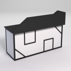 Стол рабочий офисный С-05А с экраном СТРОНГ в стиле ЛОФТ декор №4, Черный и Белый