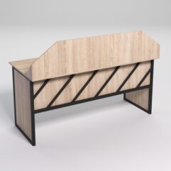 Стол рабочий офисный С-05-1 с экраном СТРОНГ в стиле ЛОФТ декор №2, Дуб Сонома