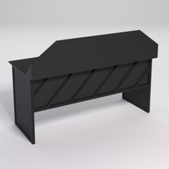 Стол рабочий офисный С-05-1 с экраном СТРОНГ в стиле ЛОФТ декор №2, Черный