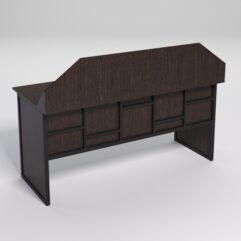 Стол рабочий офисный С-05-1 с экраном СТРОНГ в стиле ЛОФТ декор №3, Дуб Венге