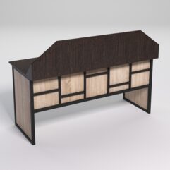 Стол рабочий офисный С-05-1 с экраном СТРОНГ в стиле ЛОФТ декор №3, Дуб Венге и Дуб Сонома