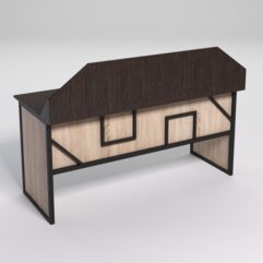 Стол рабочий офисный С-05-1 с экраном СТРОНГ в стиле ЛОФТ декор №4, Дуб Венге и Дуб Сонома