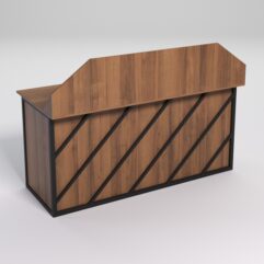 Стол рабочий офисный С-05-1А с экраном СТРОНГ в стиле ЛОФТ декор №2, Орех