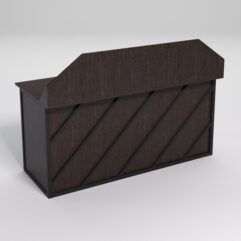 Стол рабочий офисный С-05-1А с экраном СТРОНГ в стиле ЛОФТ декор №2, Дуб Венге