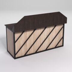 Стол рабочий офисный С-05-1А с экраном СТРОНГ в стиле ЛОФТ декор №2, Дуб Венге и Дуб Сонома