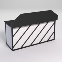 Стол рабочий офисный С-05-1А с экраном СТРОНГ в стиле ЛОФТ декор №2, Черный и Белый