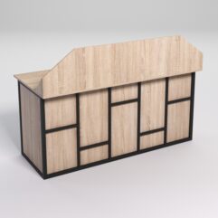 Стол рабочий офисный С-05-1А с экраном СТРОНГ в стиле ЛОФТ декор №3, Дуб Сонома