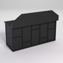 Стол рабочий офисный С-05-1А с экраном СТРОНГ в стиле ЛОФТ декор №3, Черный