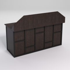 Стол рабочий офисный С-05-1А с экраном СТРОНГ в стиле ЛОФТ декор №3, Дуб Венге