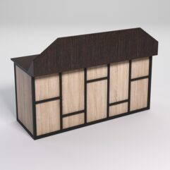 Стол рабочий офисный С-05-1А с экраном СТРОНГ в стиле ЛОФТ декор №3, Дуб Венге и Дуб Сонома