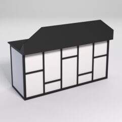 Стол рабочий офисный С-05-1А с экраном СТРОНГ в стиле ЛОФТ декор №3, Черный и Белый