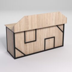 Стол рабочий офисный С-05-1А с экраном СТРОНГ в стиле ЛОФТ декор №4, Дуб Сонома