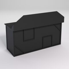 Стол рабочий офисный С-05-1А с экраном СТРОНГ в стиле ЛОФТ декор №4, Черный