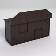 Стол рабочий офисный С-05-1А с экраном СТРОНГ в стиле ЛОФТ декор №4, Дуб Венге