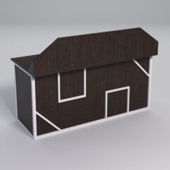 Стол рабочий офисный С-05-1А с экраном СТРОНГ в стиле ЛОФТ декор №4, Дуб Венге + металлический каркас Белый