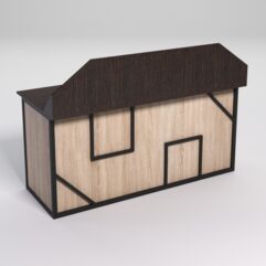 Стол рабочий офисный С-05-1А с экраном СТРОНГ в стиле ЛОФТ декор №4, Дуб Венге и Дуб Сонома