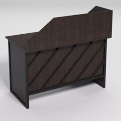 Стол однотумбовый офисный С-06 (левосторонний) с экраном СТРОНГ в стиле ЛОФТ декор №2, Дуб Венге