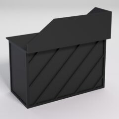 Стол однотумбовый офисный С-06А (левосторонний) с экраном СТРОНГ в стиле ЛОФТ декор №2, Черный