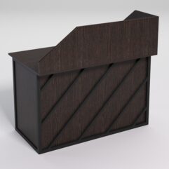 Стол однотумбовый офисный С-06А (левосторонний) с экраном СТРОНГ в стиле ЛОФТ декор №2, Дуб Венге