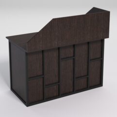 Стол однотумбовый офисный С-06А (левосторонний) с экраном СТРОНГ в стиле ЛОФТ декор №3, Дуб Венге