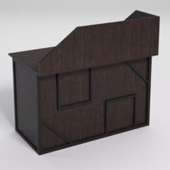 Стол однотумбовый офисный С-06А (левосторонний) с экраном СТРОНГ в стиле ЛОФТ декор №4, Дуб Венге