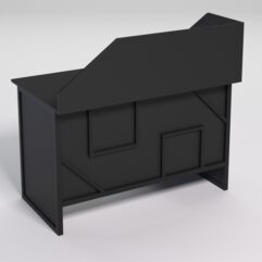 Стол однотумбовый офисный С-06 (правосторонний) с экраном СТРОНГ в стиле ЛОФТ декор №4, Черный