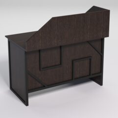 Стол однотумбовый офисный С-06 (правосторонний) с экраном СТРОНГ в стиле ЛОФТ декор №4, Дуб Венге