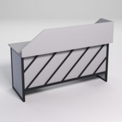 Стол двухтумбовый офисный С-07 с экраном СТРОНГ в стиле ЛОФТ декор №2, Серый