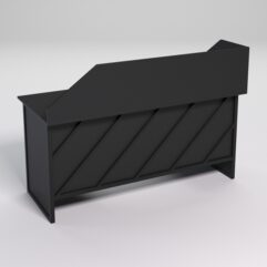 Стол двухтумбовый офисный С-07 с экраном СТРОНГ в стиле ЛОФТ декор №2, Черный