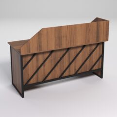 Стол двухтумбовый офисный С-07 с экраном СТРОНГ в стиле ЛОФТ декор №2, Орех