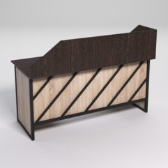 Стол двухтумбовый офисный С-07 с экраном СТРОНГ в стиле ЛОФТ декор №2, Дуб Венге и Дуб Сонома