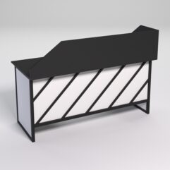 Стол двухтумбовый офисный С-07 с экраном СТРОНГ в стиле ЛОФТ декор №2, Черный и Белый