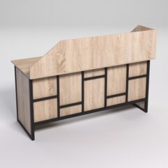 Стол двухтумбовый офисный С-07 с экраном СТРОНГ в стиле ЛОФТ декор №3, Дуб Сонома