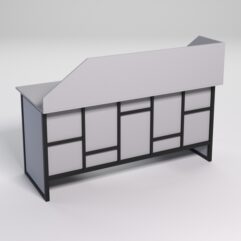 Стол двухтумбовый офисный С-07 с экраном СТРОНГ в стиле ЛОФТ декор №3, Серый