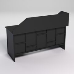 Стол двухтумбовый офисный С-07 с экраном СТРОНГ в стиле ЛОФТ декор №3, Черный